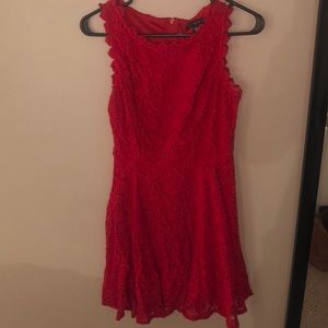 Red, lace dress